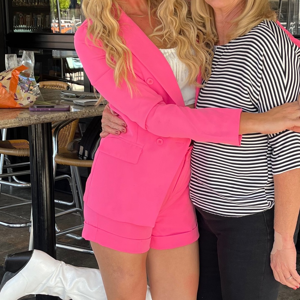 Hot Pink Shorts and Blazer Set